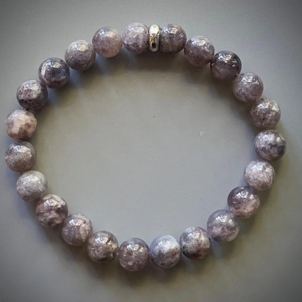 Blue Iolite Handcrafted Bead Bracelet - Picture 3 of 6